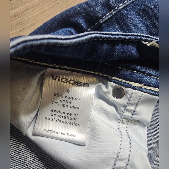 💥Sale💥Vigoss Women's Dark Blue Cropped Capri Jeans - Picture 4 of 5